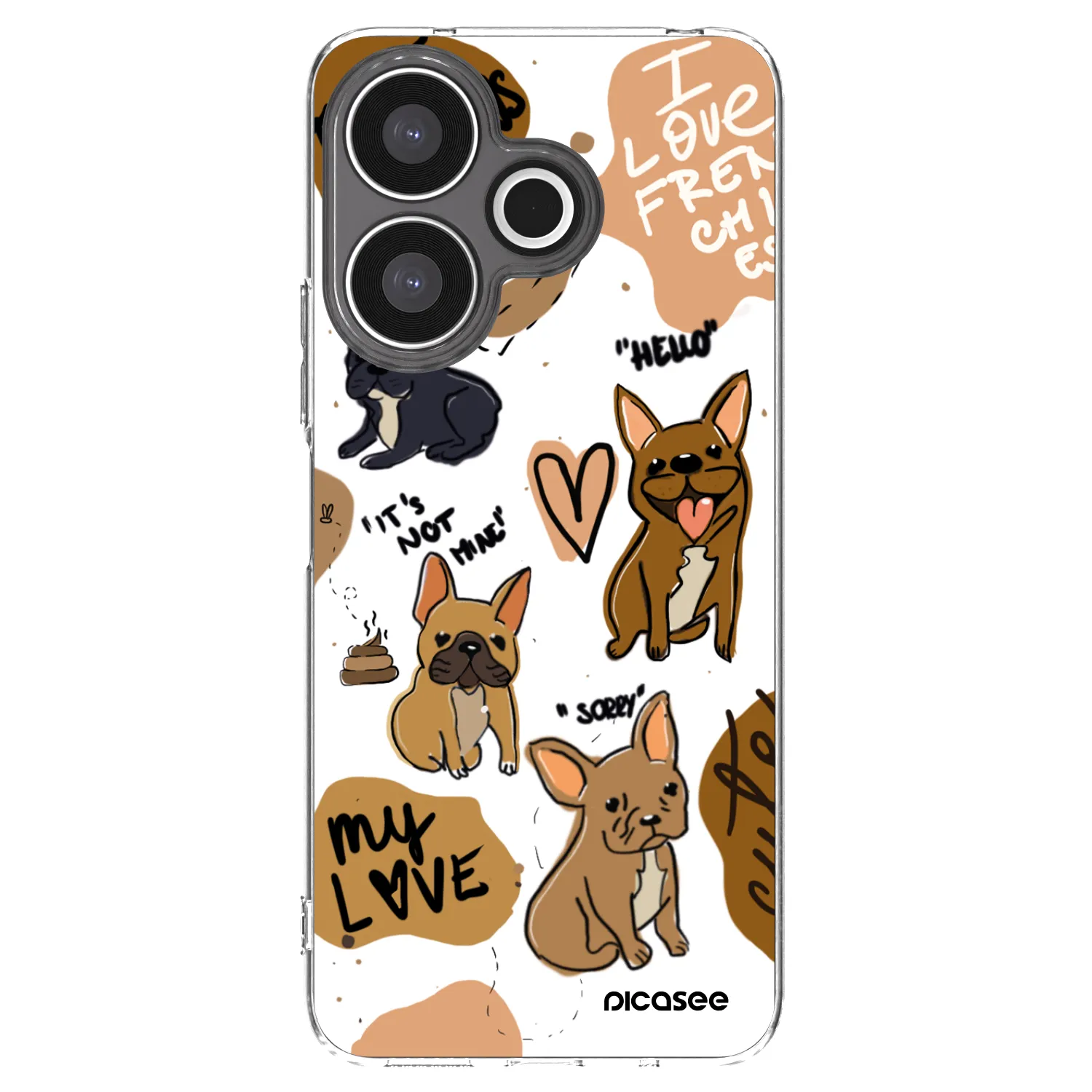 Picasee Xiaomi Redmi 13 4G Hülle - Transparentes Silikon - Frenchies