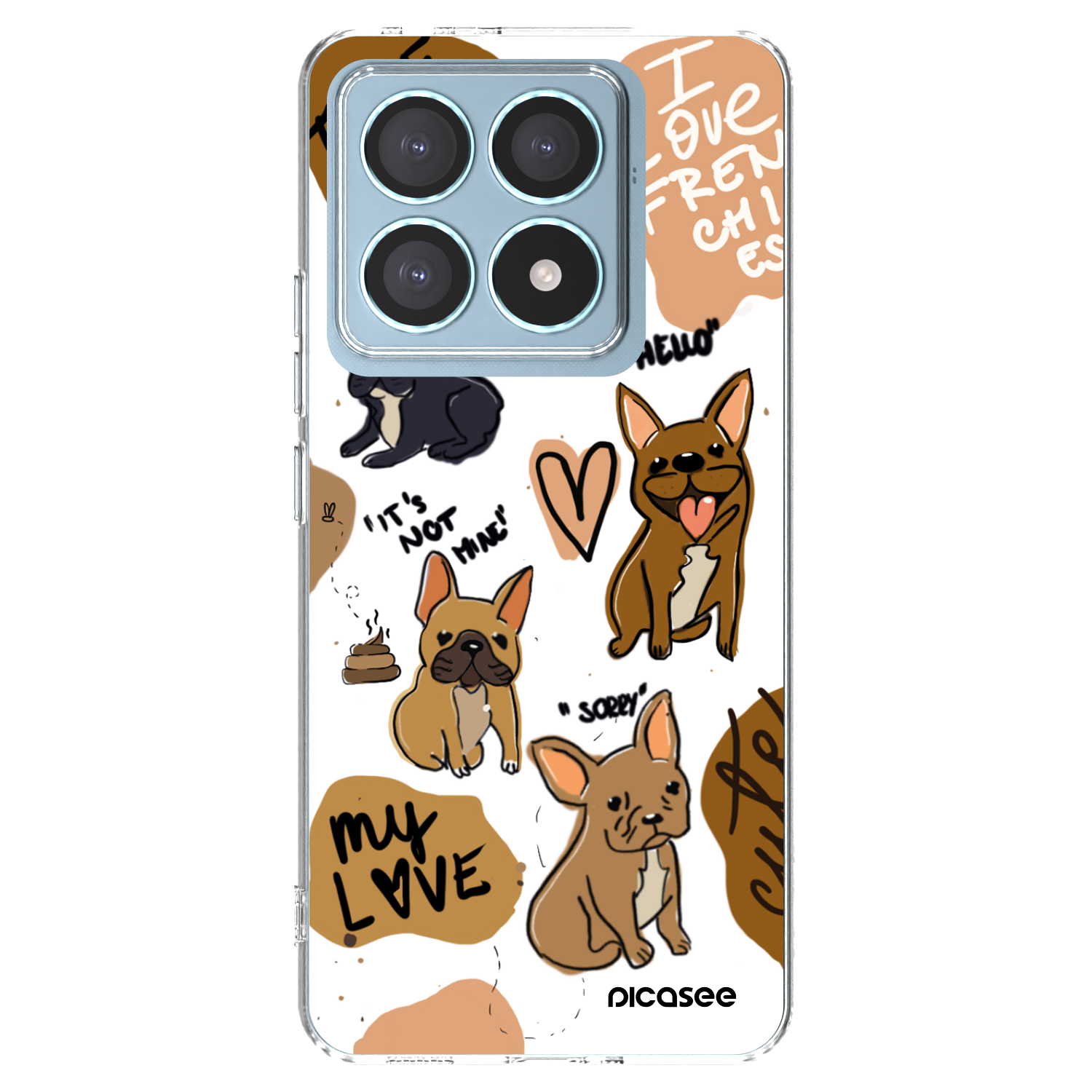 Picasee Xiaomi 14T Pro Hülle - Transparentes Silikon - Frenchies