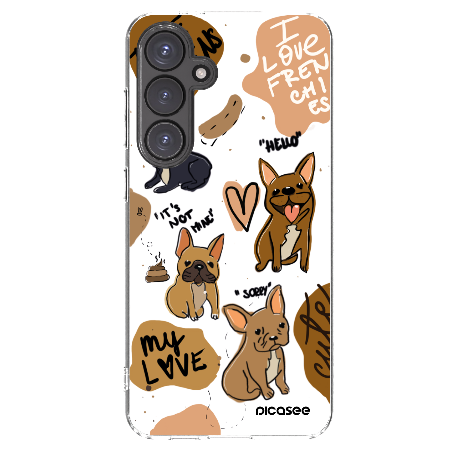 Picasee Samsung Galaxy S24 FE S721B Hülle - Transparentes Silikon - Frenchies