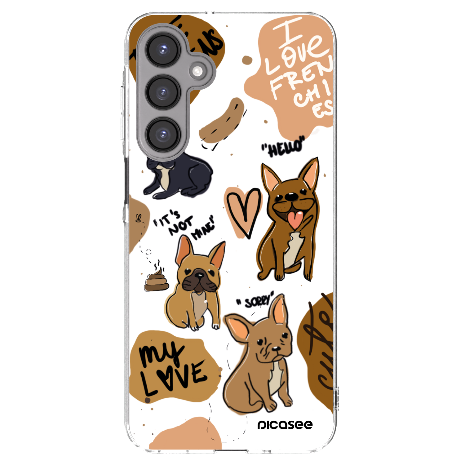 Picasee Samsung Galaxy A16 5G Hülle - Transparentes Silikon - Frenchies