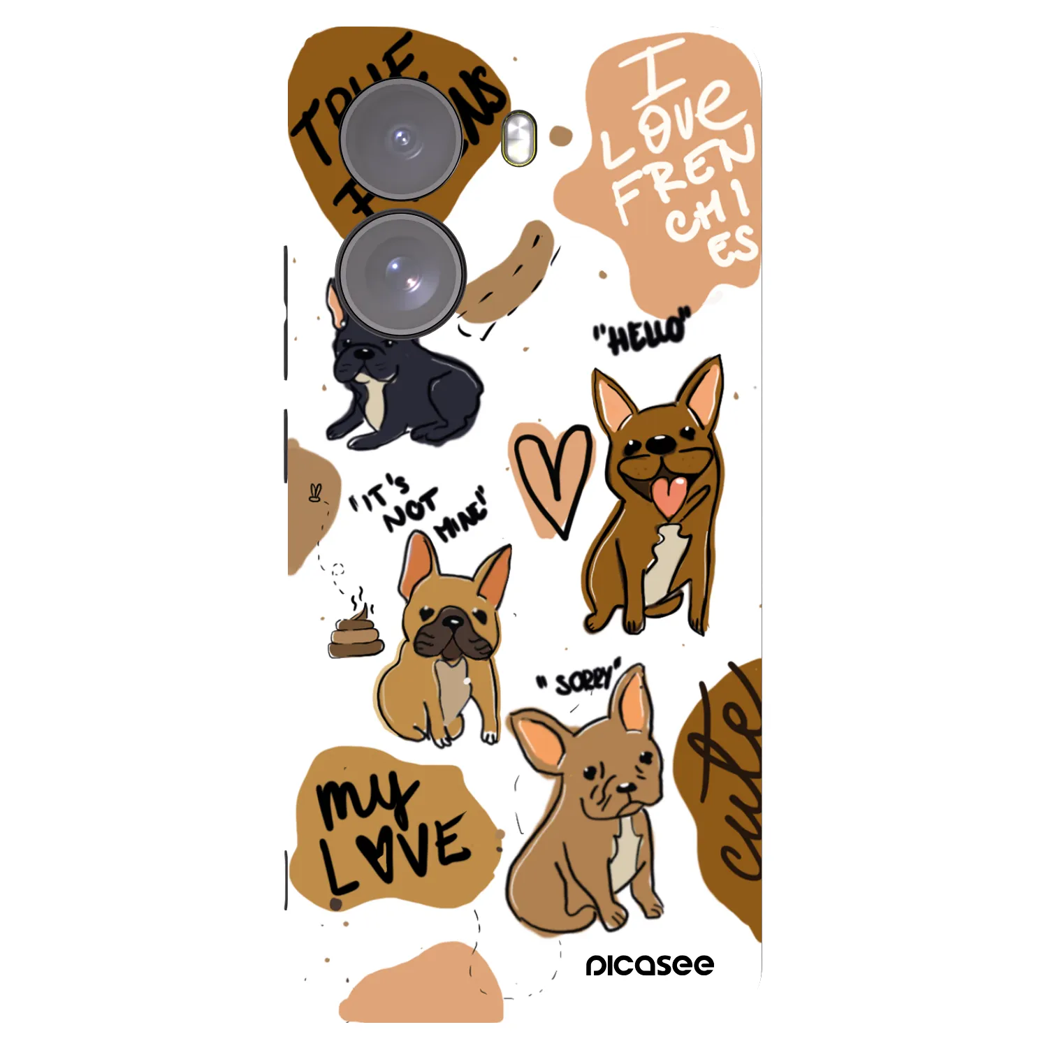 Picasee Xiaomi Poco X7 Hülle - Schwarzes Silikon - Frenchies