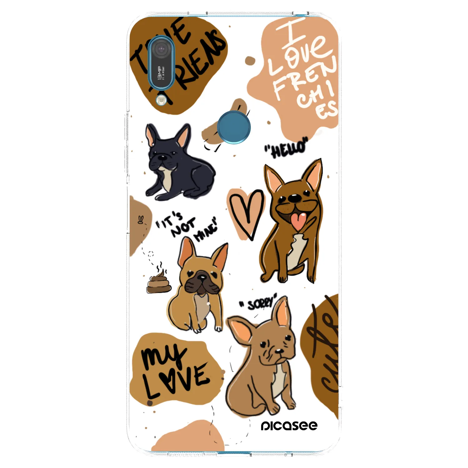 Picasee Huawei Y7 2019 Hülle - Transparentes Silikon - Frenchies