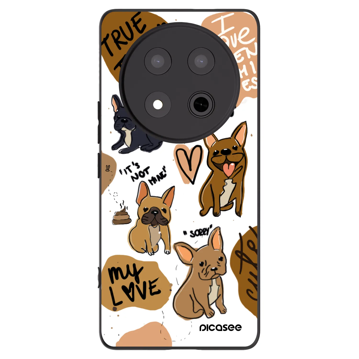 Picasee Honor Magic7 Lite 5G Hülle - Schwarzes Silikon - Frenchies