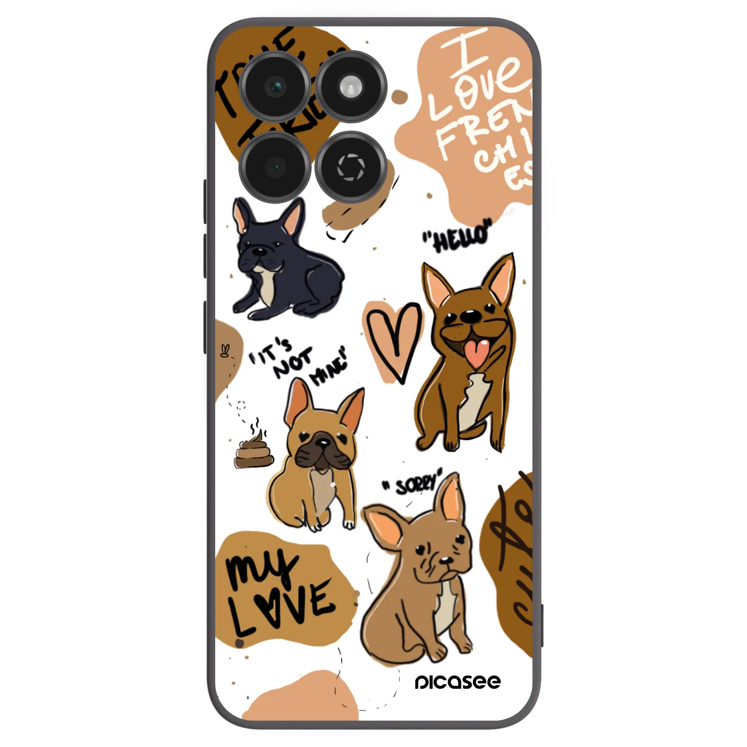 Picasee Honor 200 Smart 5G Hülle - Schwarzes Silikon - Frenchies