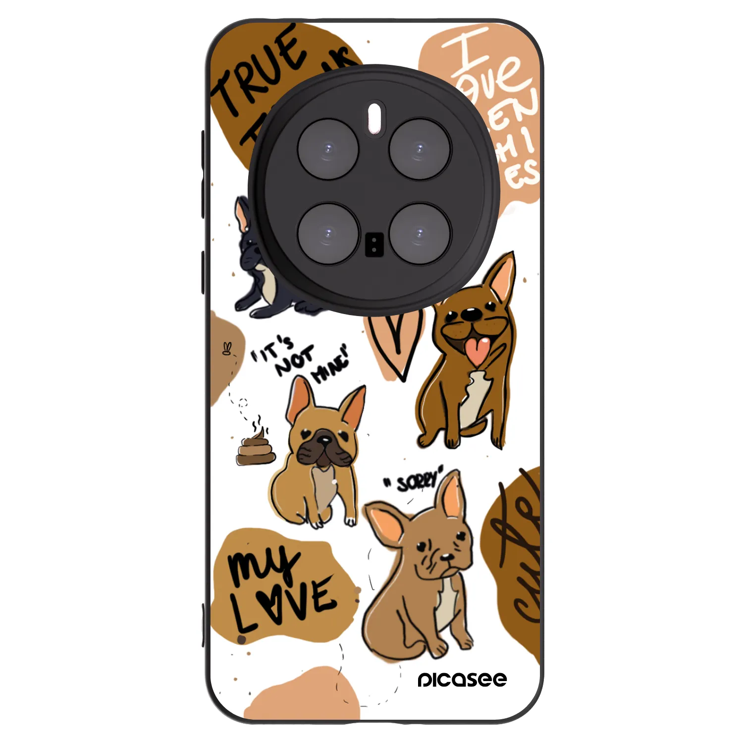 Picasee Honor Magic7 Pro 5G Hülle - Schwarzes Silikon - Frenchies