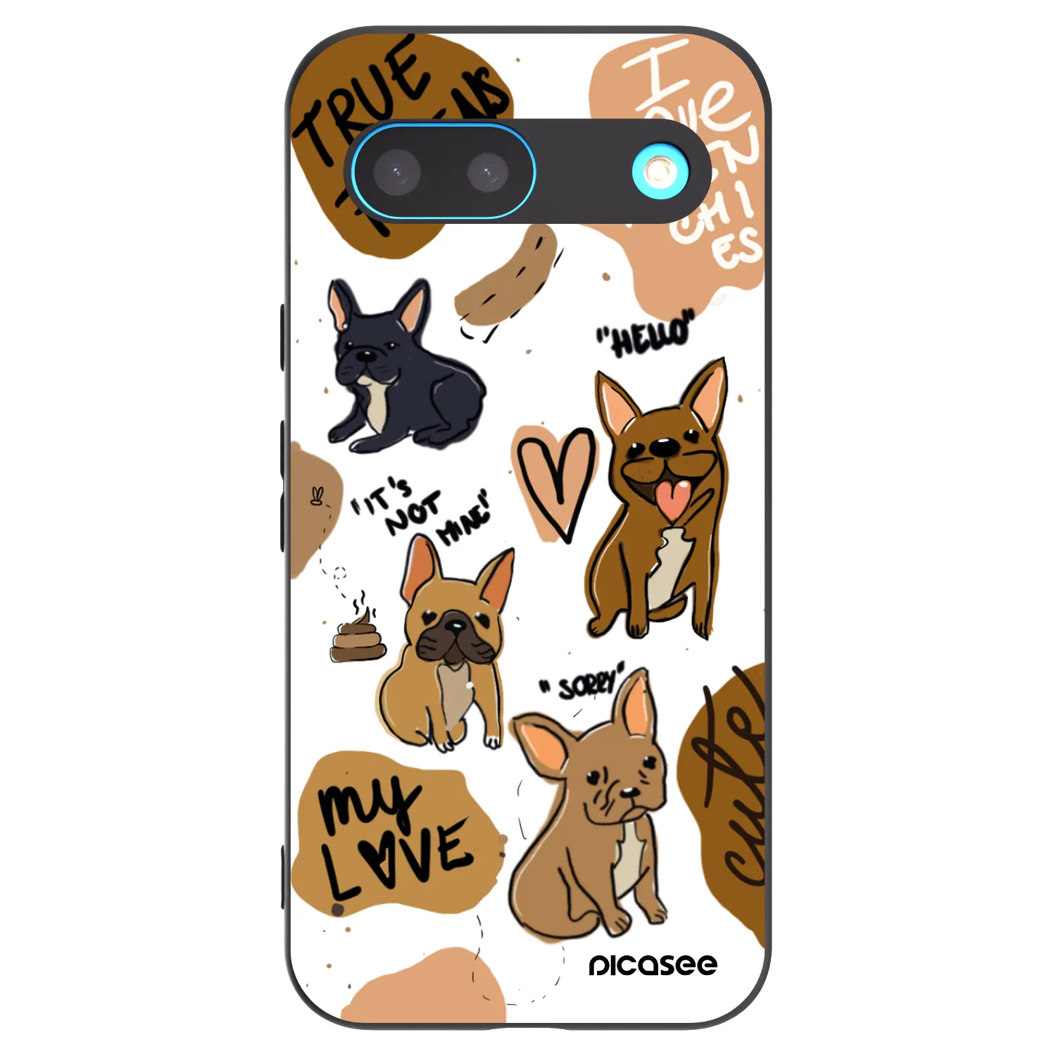 Picasee Google Pixel 8 Hülle - Schwarzes Silikon - Frenchies