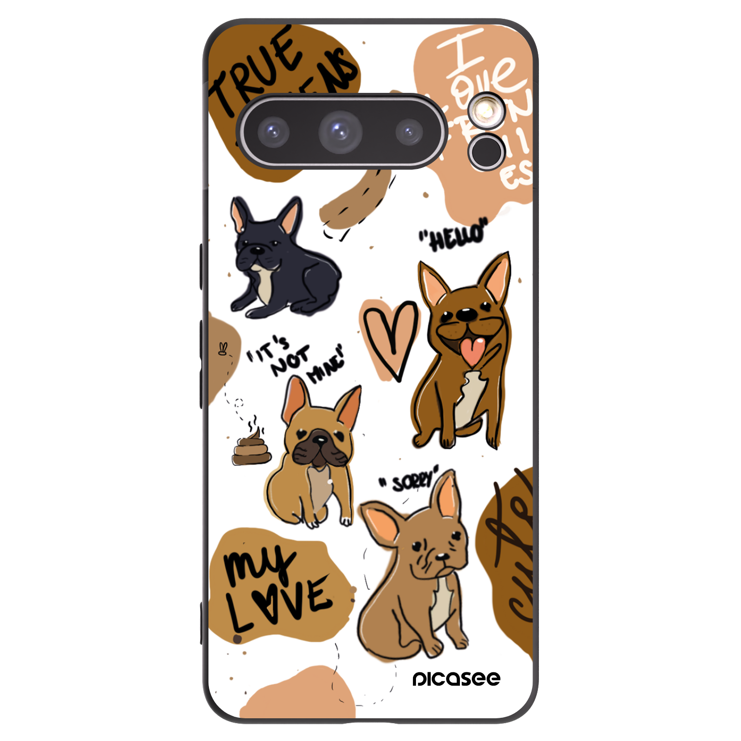 Picasee Google Pixel 8 Pro Hülle - Schwarzes Silikon - Frenchies