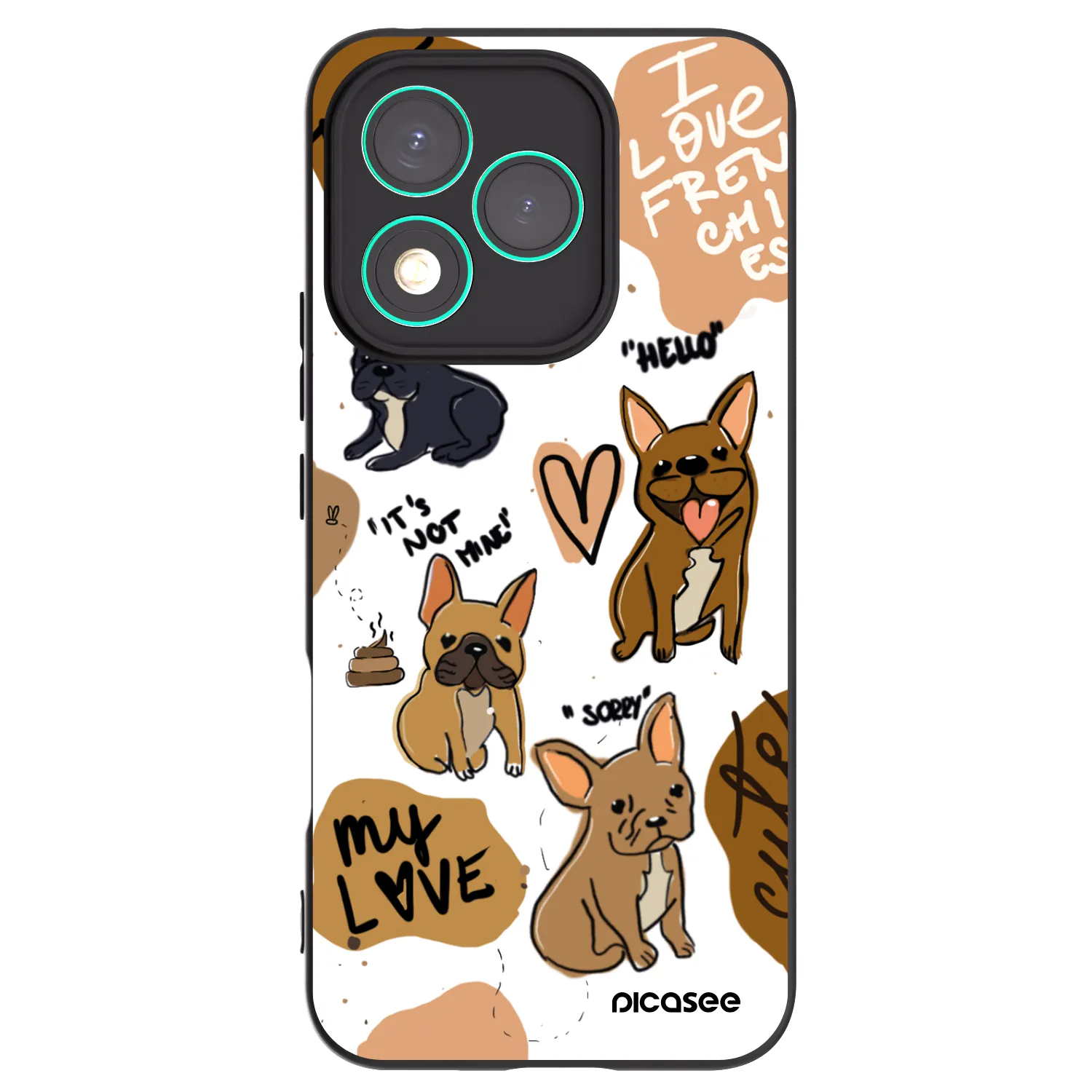 Picasee Honor 400 Lite 5G Hülle - Schwarzes Silikon - Frenchies