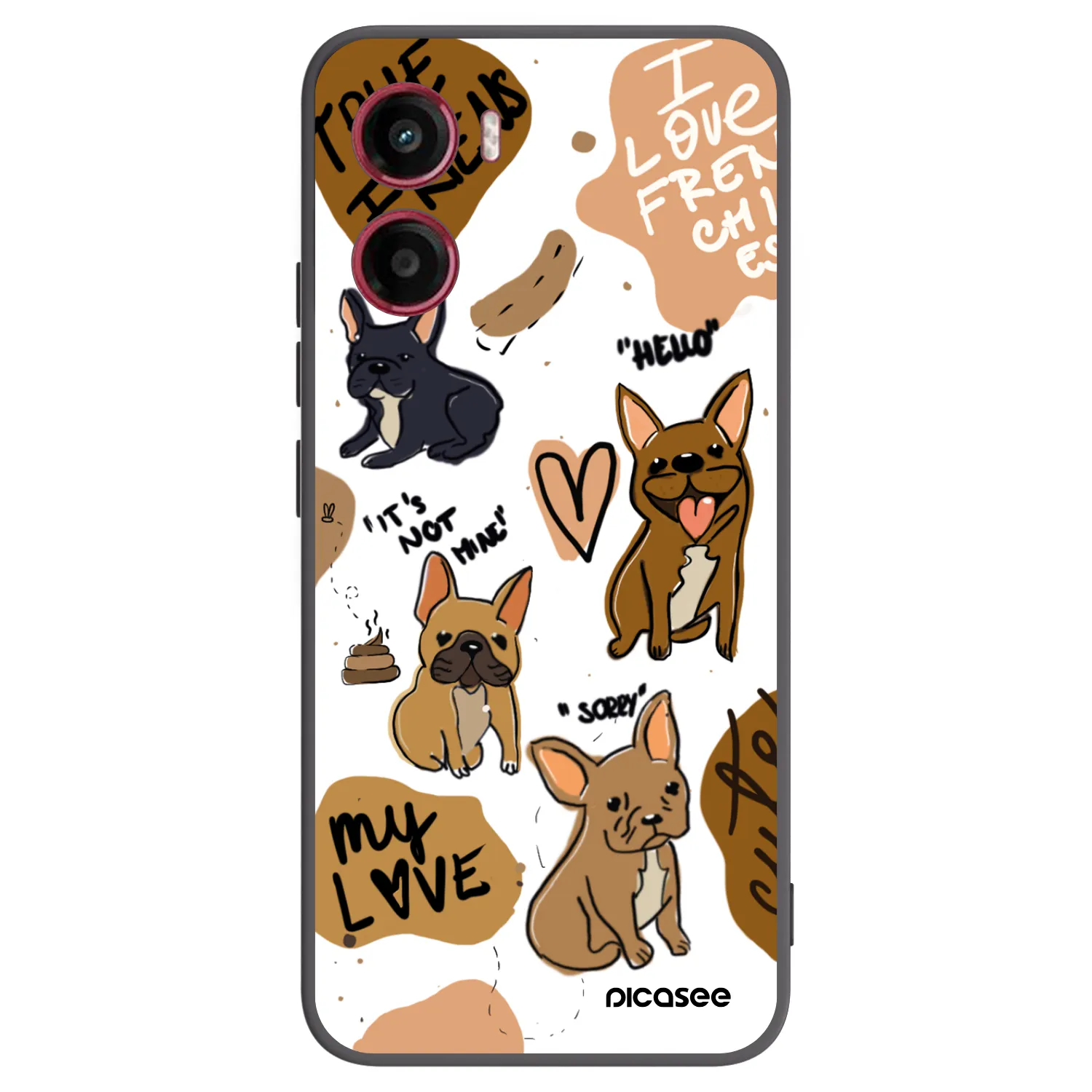 Picasee Motorola Moto G05 Hülle - Schwarzes Silikon - Frenchies