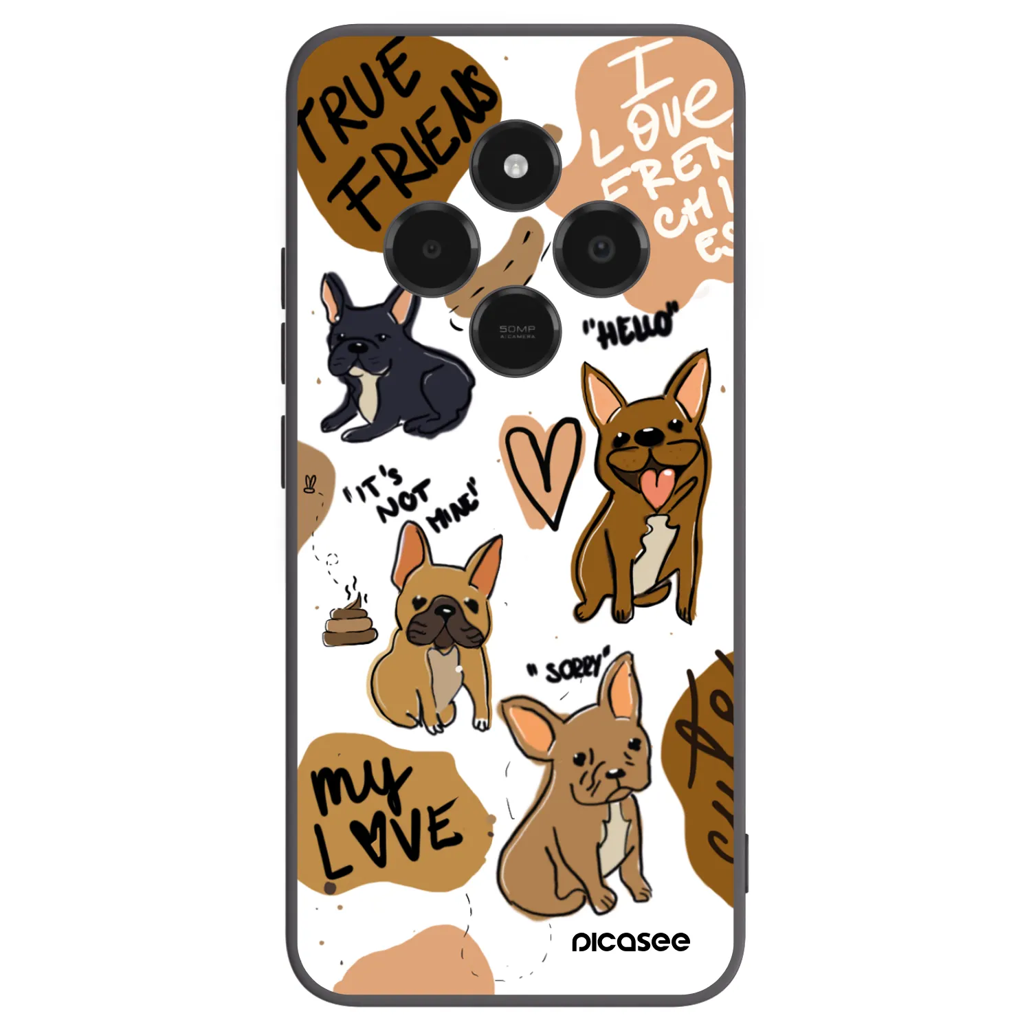 Picasee Xiaomi Poco C75 Hülle - Schwarzes Silikon - Frenchies