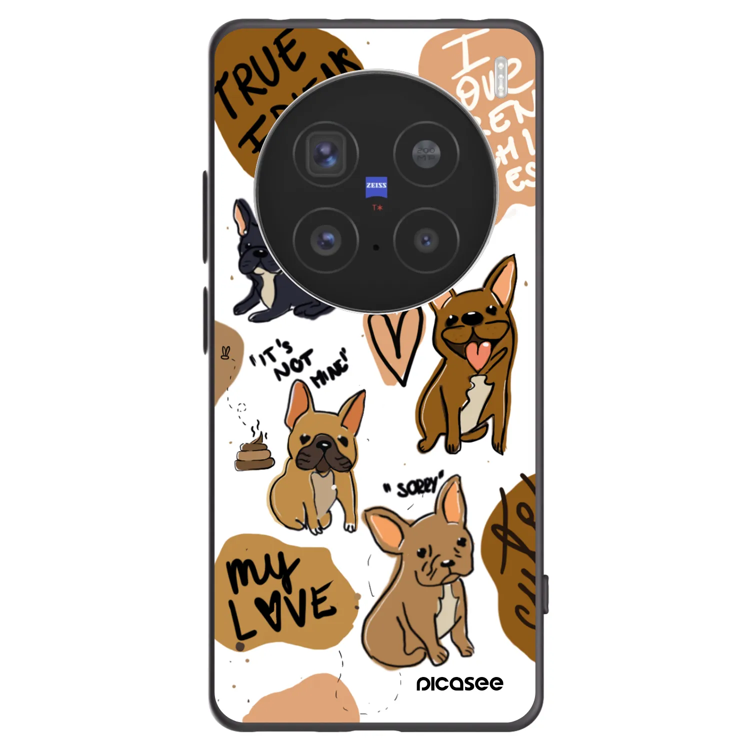 Picasee Vivo X200 Pro Hülle - Schwarzes Silikon - Frenchies