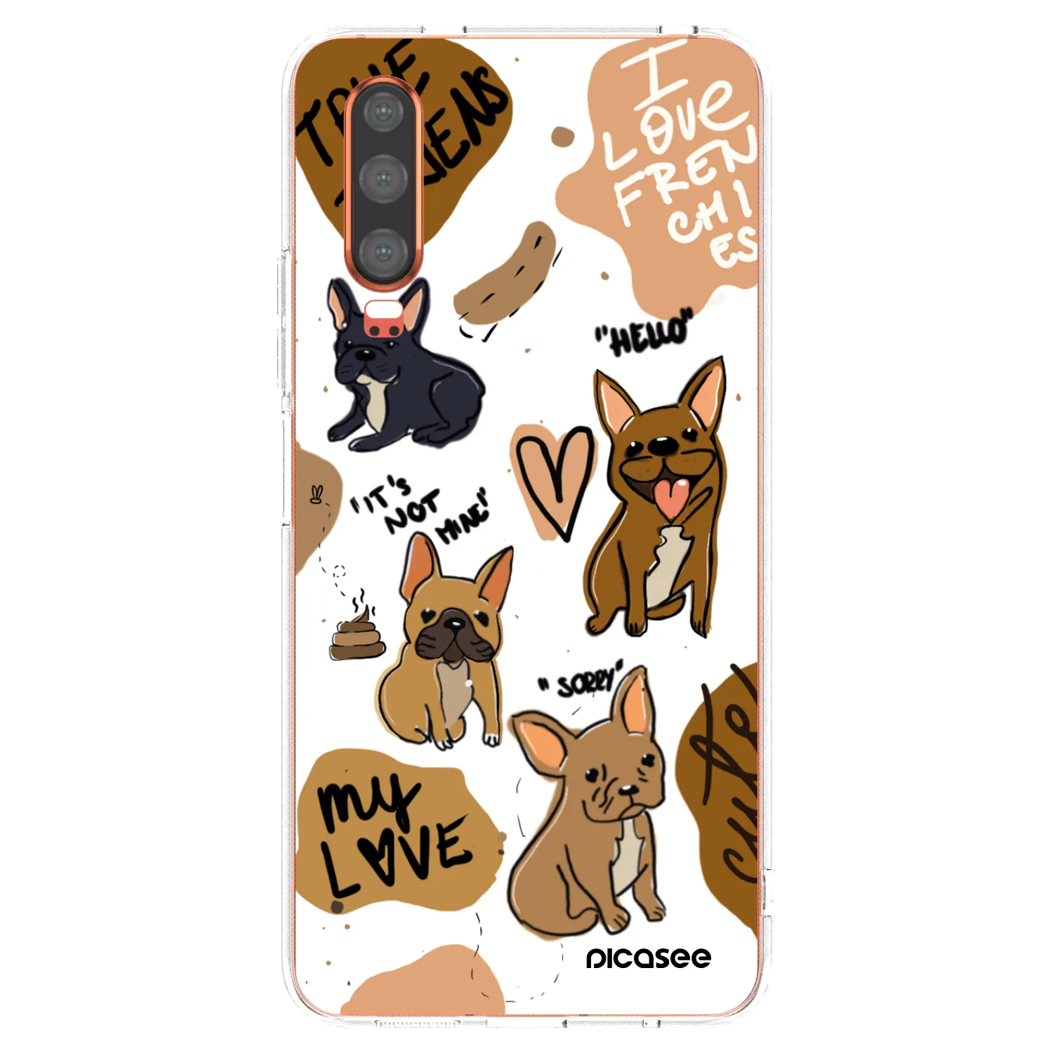 Picasee Huawei P30 Hülle - Transparentes Silikon - Frenchies