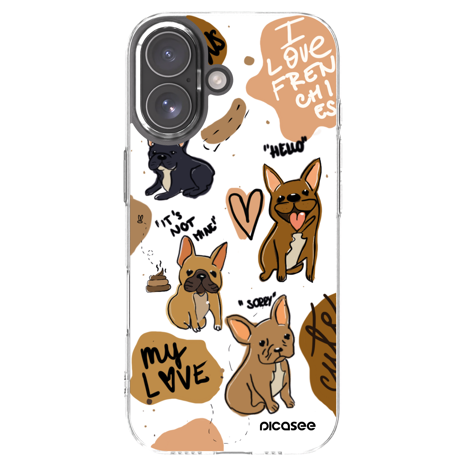 Picasee Apple iPhone 17 Hülle - Transparentes Silikon - Frenchies