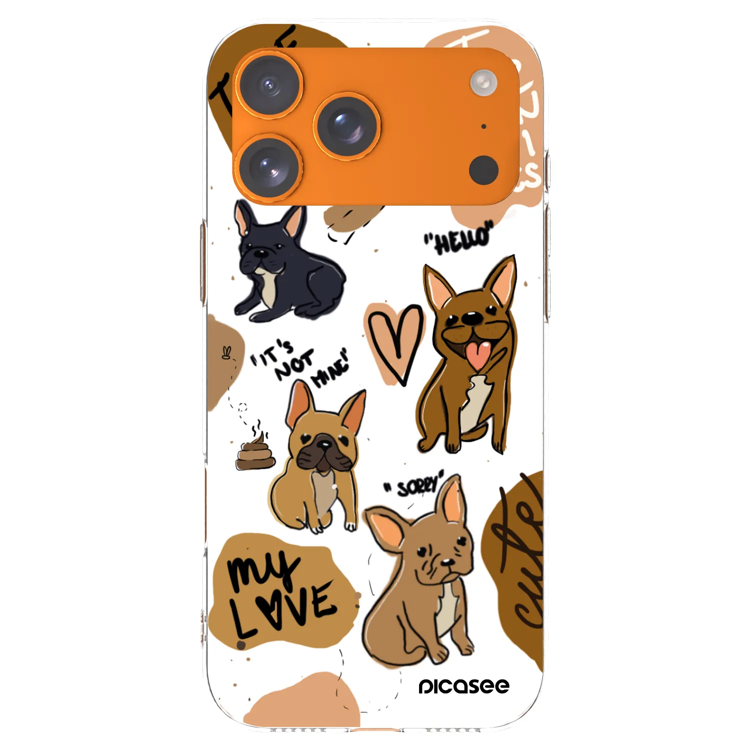 Picasee Apple iPhone 17 Pro Max Hülle - Transparentes Silikon - Frenchies