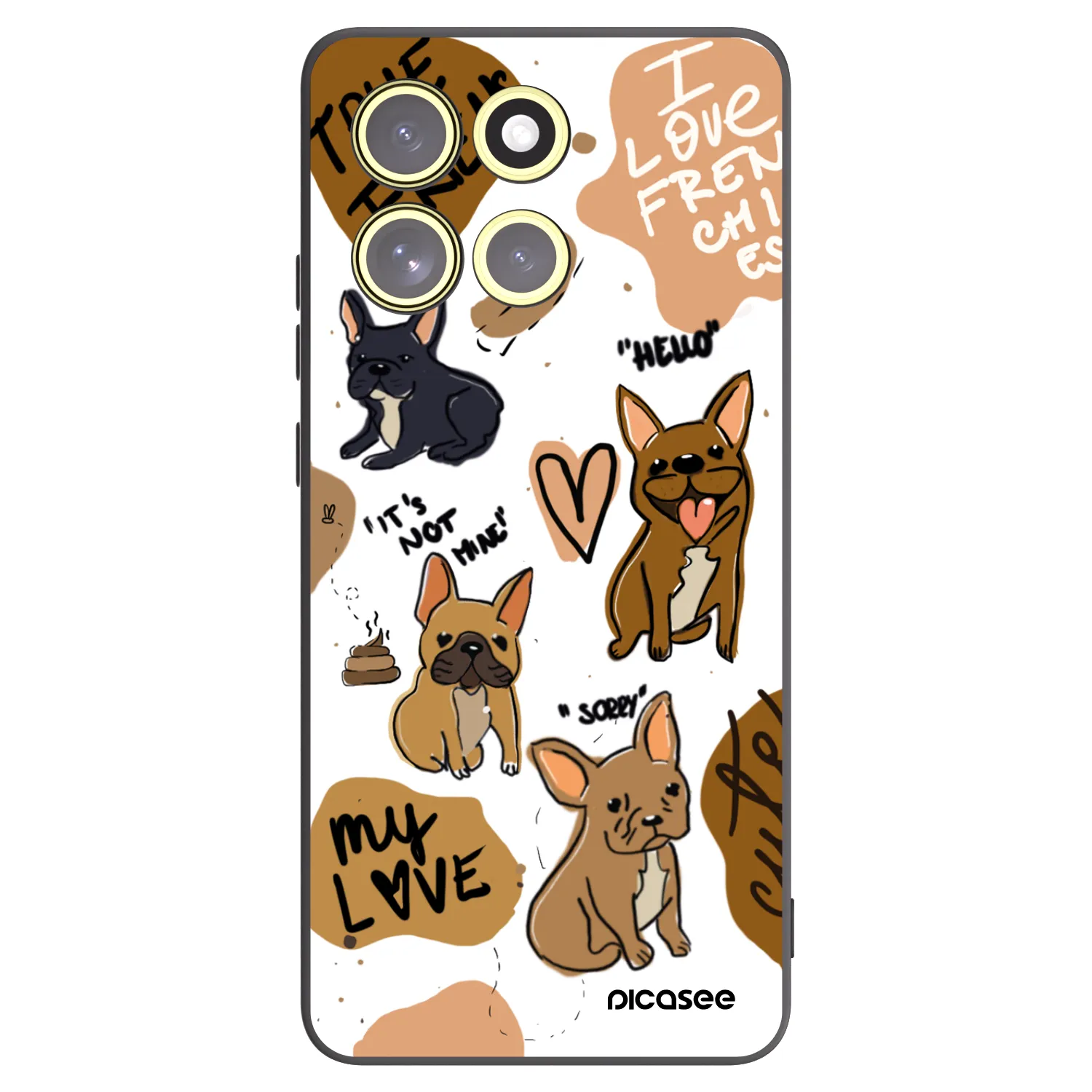 Picasee Motorola Moto G86 5G Hülle - Schwarzes Silikon - Frenchies