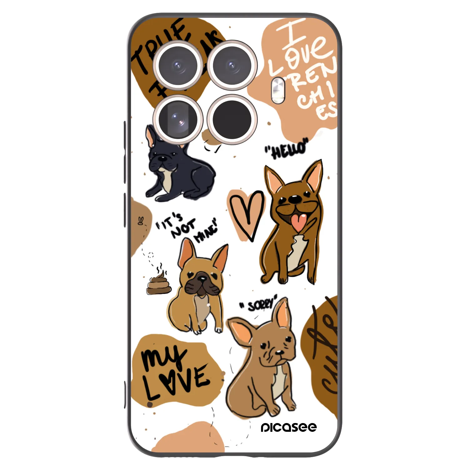 Picasee Xiaomi 15T Pro Hülle - Schwarzes Silikon - Frenchies