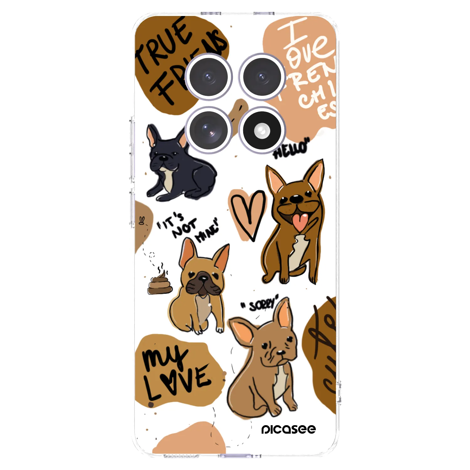 Picasee Xiaomi Redmi Note 15 Hülle - Transparentes Silikon - Frenchies