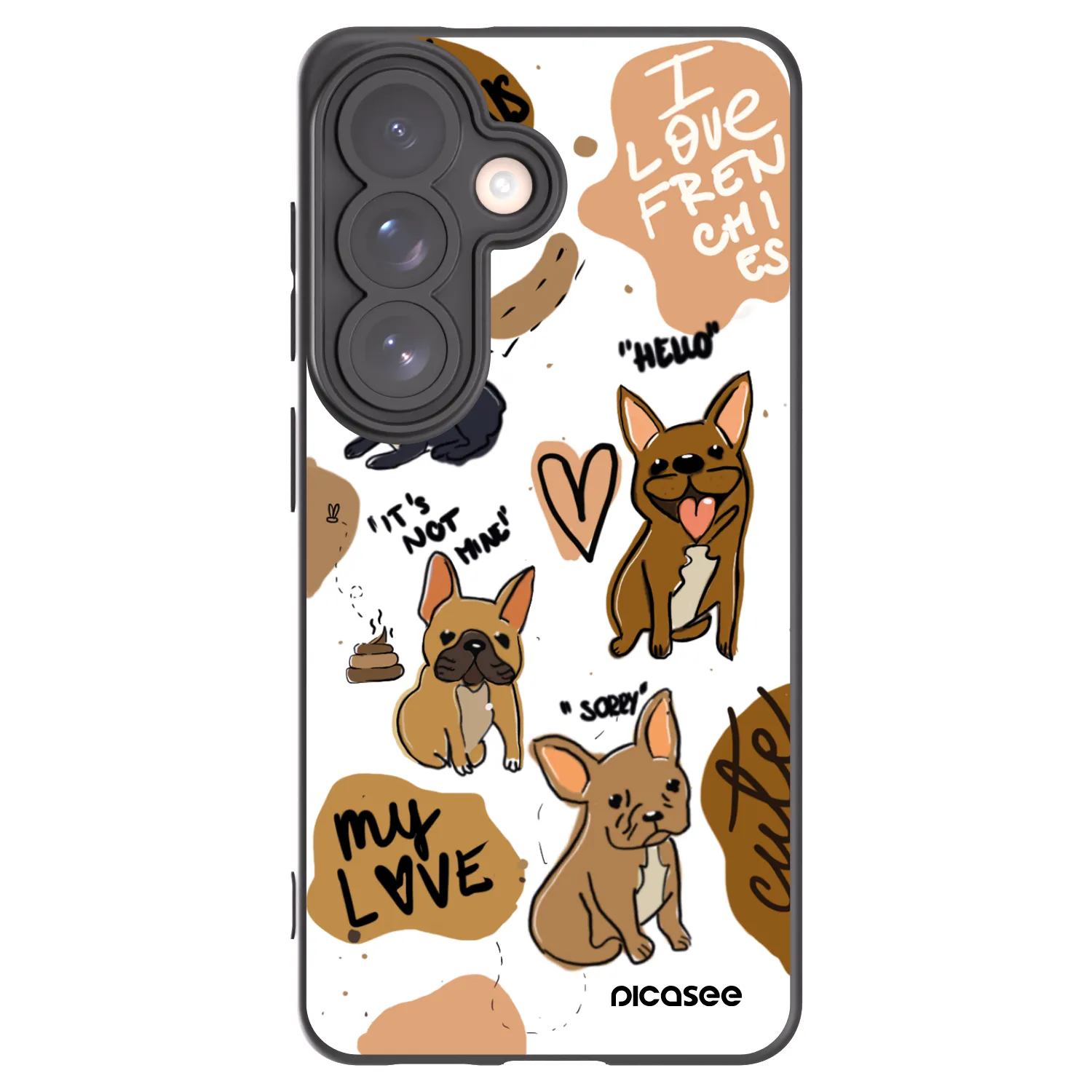 Picasee Samsung Galaxy S26 Hülle - Schwarzes Silikon - Frenchies