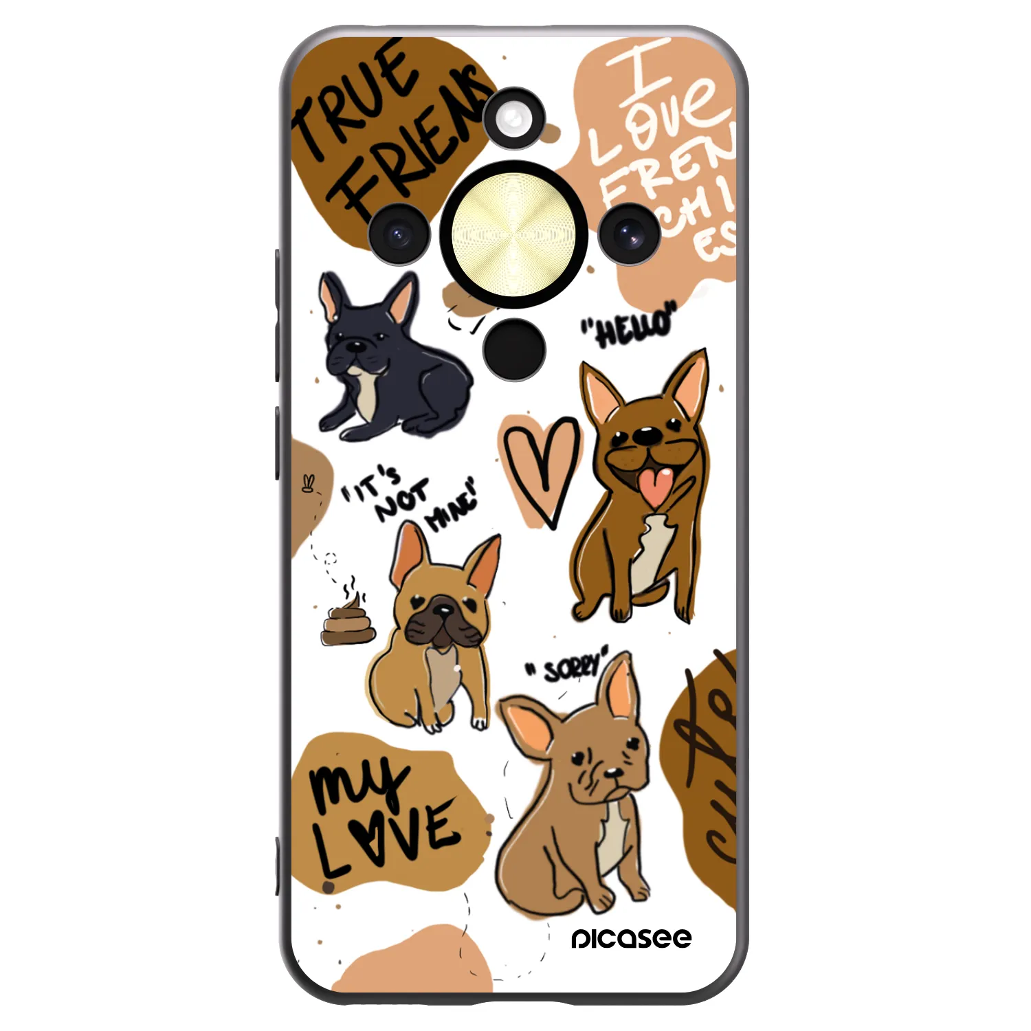 Picasee Honor Magic8 Lite 5G Hülle - Schwarzes Silikon - Frenchies