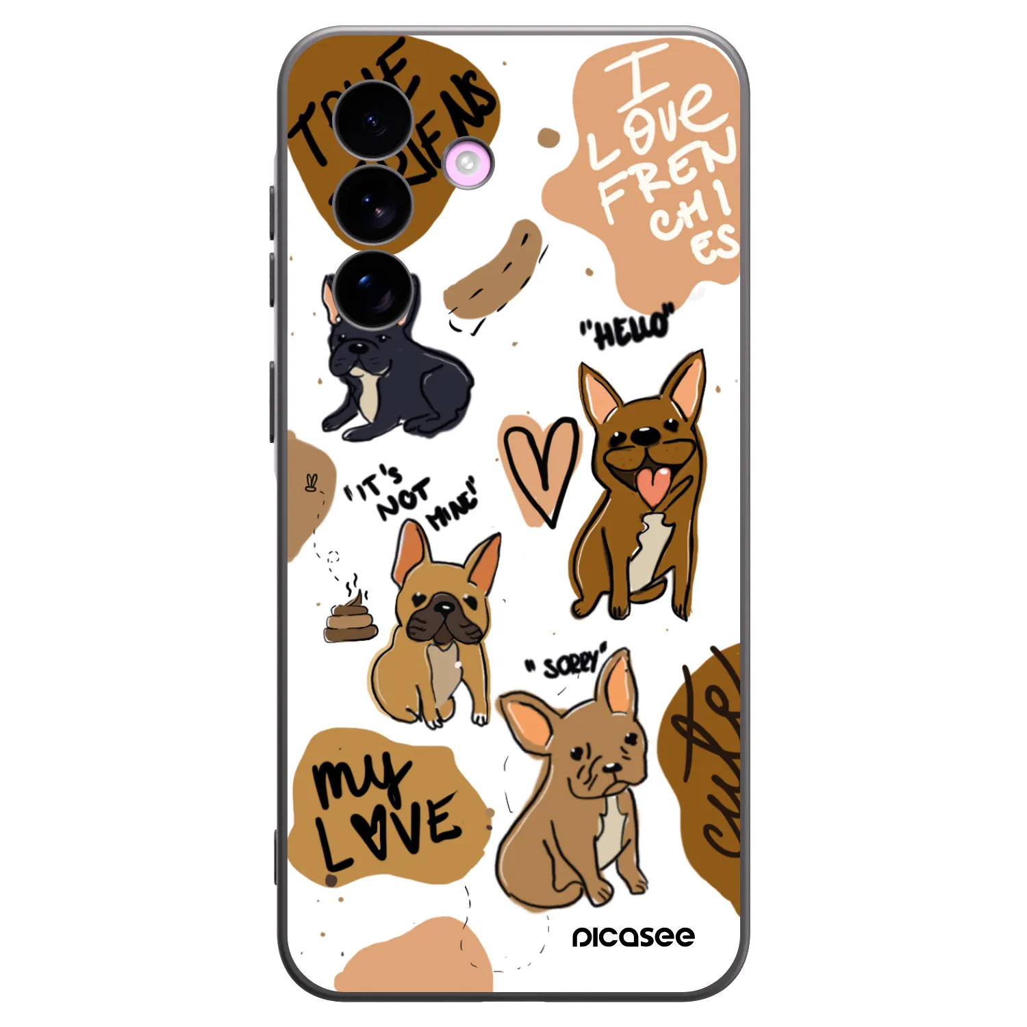 Picasee Samsung Galaxy A57 5G Hülle - Schwarzes Silikon - Frenchies