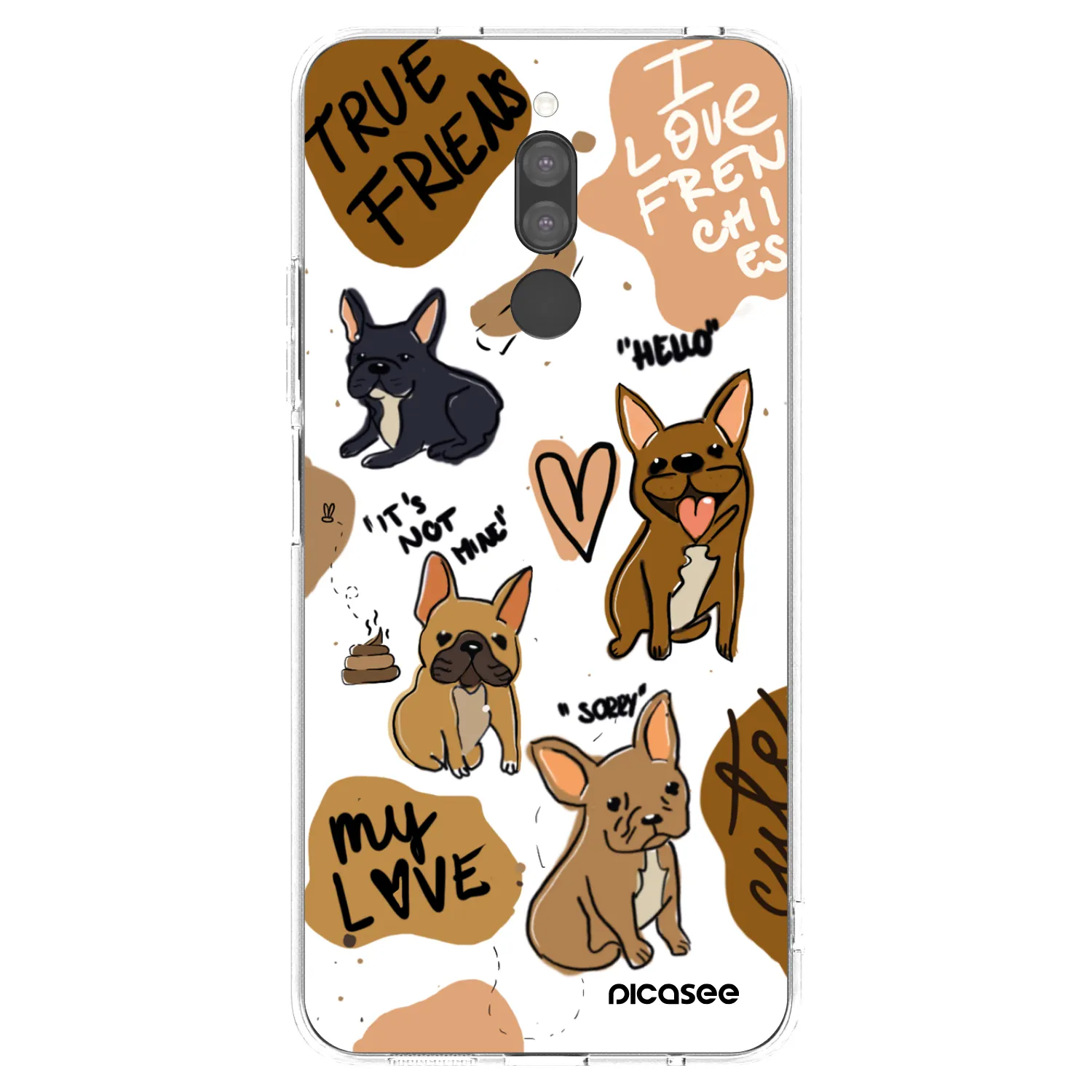 Picasee Xiaomi Redmi 8 Hülle - Transparentes Silikon - Frenchies