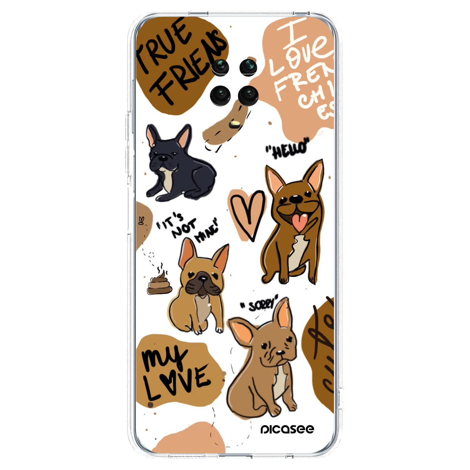 Picasee Xiaomi Redmi Note 9 Pro Hülle - Transparentes Silikon - Frenchies