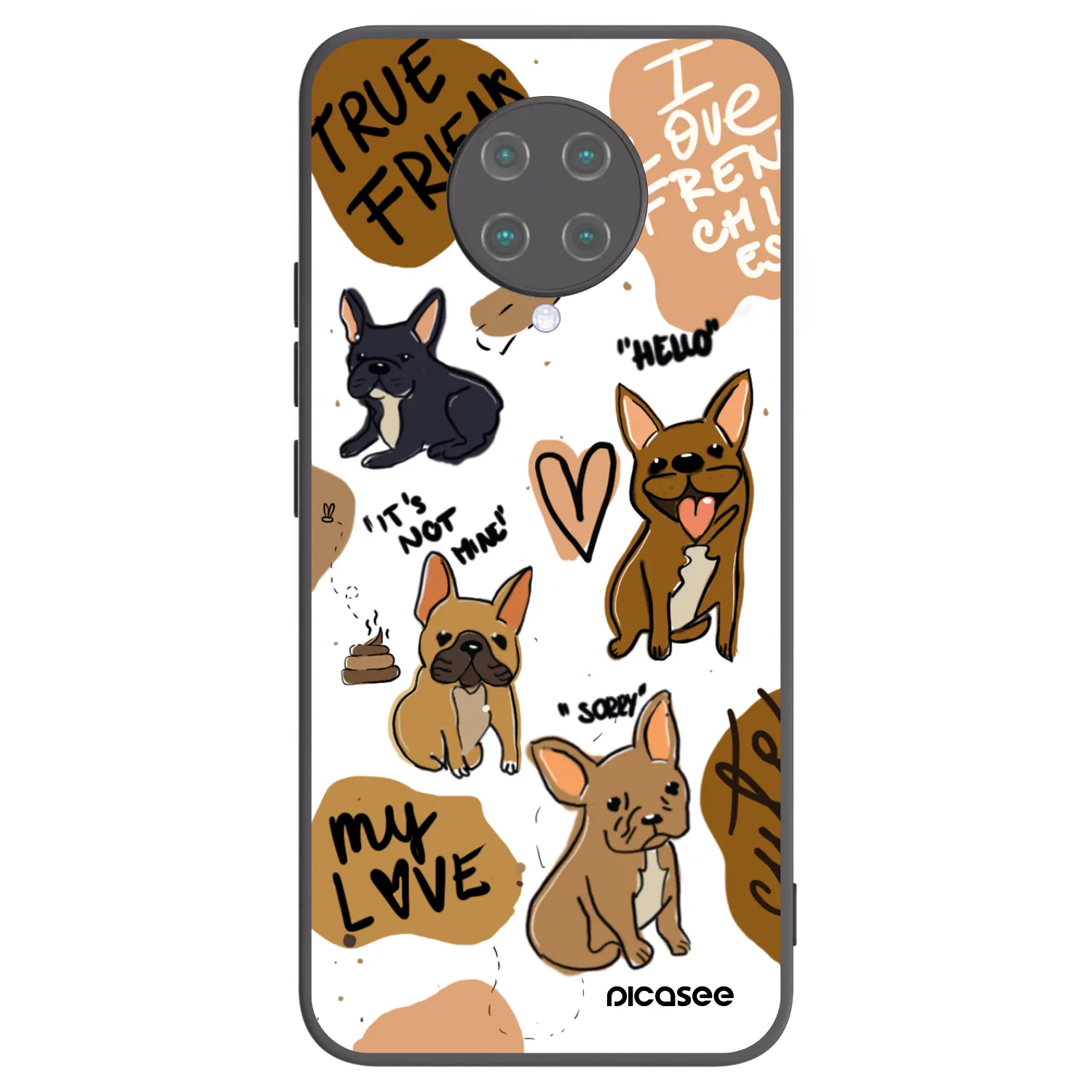 Picasee Xiaomi Poco F2 Pro Hülle - Schwarzes Silikon - Frenchies