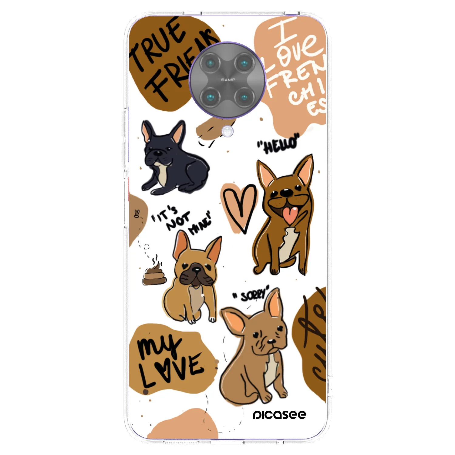 Picasee Xiaomi Poco F2 Pro Hülle - Transparentes Silikon - Frenchies