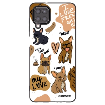 Picasee Samsung Galaxy A12 A125F Hülle - Schwarzes Silikon - Frenchies
