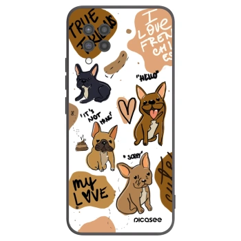 Picasee Samsung Galaxy A42 A426B Hülle - Schwarzes Silikon - Frenchies