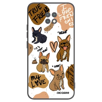 Picasee Xiaomi Redmi Note 9T Hülle - Schwarzes Silikon - Frenchies