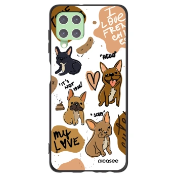Picasee Samsung Galaxy A22 A225F 4G Hülle - Schwarzes Silikon - Frenchies