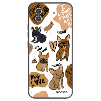 Picasee Vivo Y72 5G Hülle - Schwarzes Silikon - Frenchies