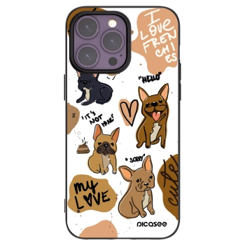 Picasee Apple iPhone 14 Pro Max Hülle - Schwarzes Silikon - Frenchies