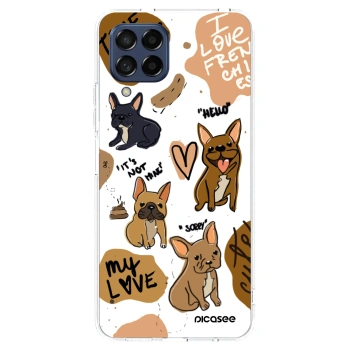 Picasee Samsung Galaxy M53 5G Hülle - Transparentes Silikon - Frenchies