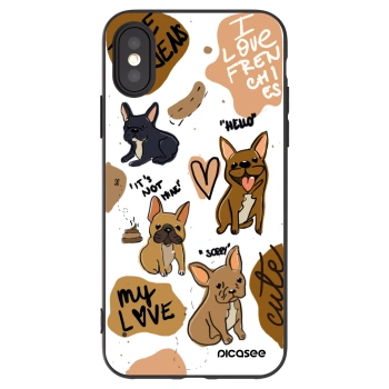 Picasee Apple iPhone X/XS Hülle - Schwarzes Silikon - Frenchies