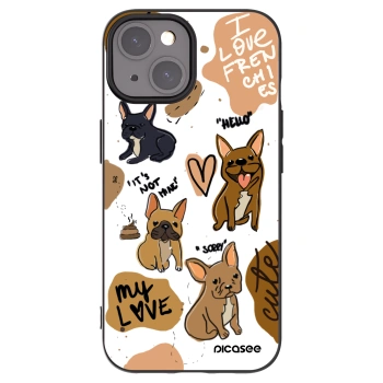 Picasee Apple iPhone 15 Hülle - Schwarzes Silikon - Frenchies