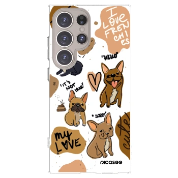 Picasee Samsung Galaxy S24 Ultra S928B 5G Hülle - Transparentes Silikon - Frenchies