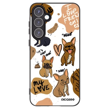 Picasee Samsung Galaxy A55 5G A556B Hülle - Schwarzes Silikon - Frenchies