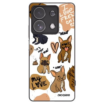 Picasee Xiaomi Redmi Note 13 Pro 4G Hülle - Schwarzes Silikon - Frenchies