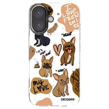 Picasee Apple iPhone 16 Hülle - Transparentes Silikon - Frenchies