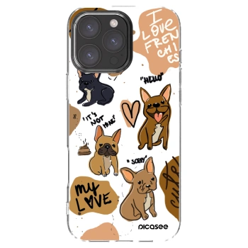 Picasee Apple iPhone 16 Pro Max Hülle - Transparentes Silikon - Frenchies
