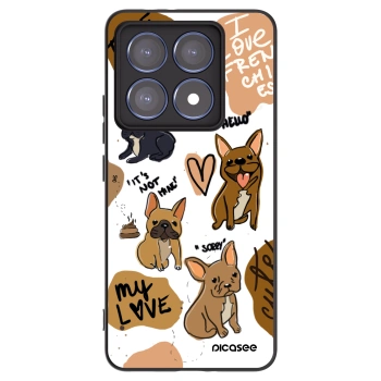 Picasee Xiaomi 14T Pro Hülle - Schwarzes Silikon - Frenchies