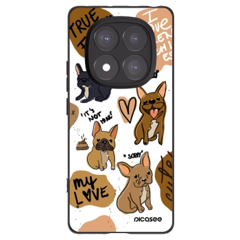 Picasee Xiaomi Redmi Note 14 Pro 5G Hülle - Schwarzes Silikon - Frenchies