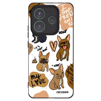 Picasee Xiaomi Redmi Note 14 5G Hülle - Schwarzes Silikon - Frenchies