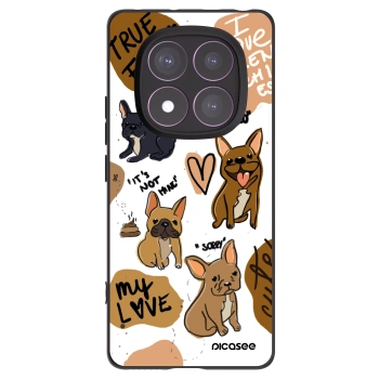 Picasee Xiaomi Redmi Note 14 Pro 4G Hülle - Schwarzes Silikon - Frenchies