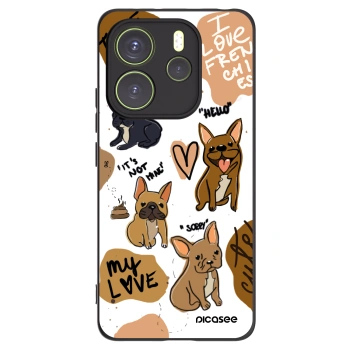 Picasee Xiaomi Redmi Note 14 4G Hülle - Schwarzes Silikon - Frenchies