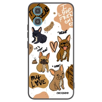 Picasee Motorola Moto G34 5G Hülle - Schwarzes Silikon - Frenchies