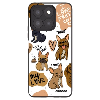 Picasee Honor X8c Hülle - Schwarzes Silikon - Frenchies