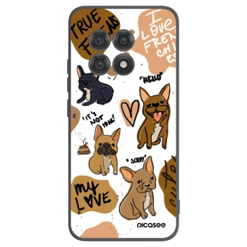 Picasee OnePlus 13R 5G Hülle - Schwarzes Silikon - Frenchies